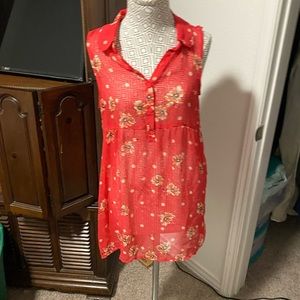 Sheer sleeveless blouse